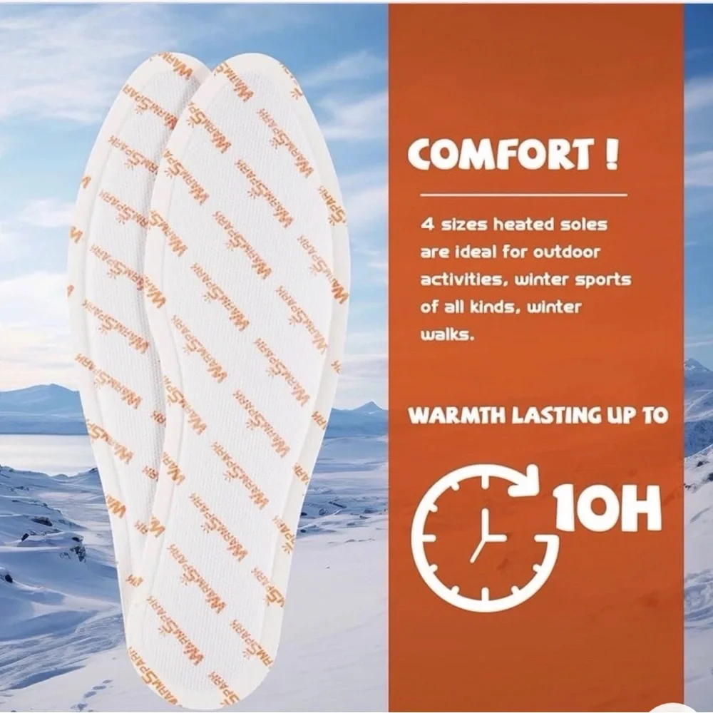 WarmSpark Insole Feet Warmers 5 Pack - 10 Hours Warm Feet Medium (lot of 2=10)